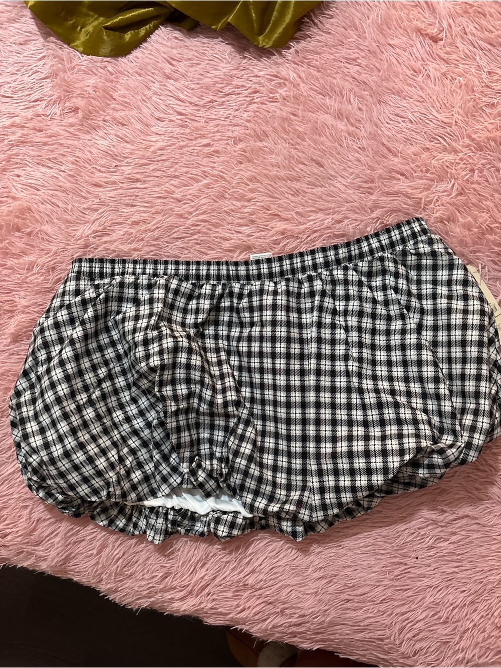 No Boundaries Black and White Plaid Mini Skirt